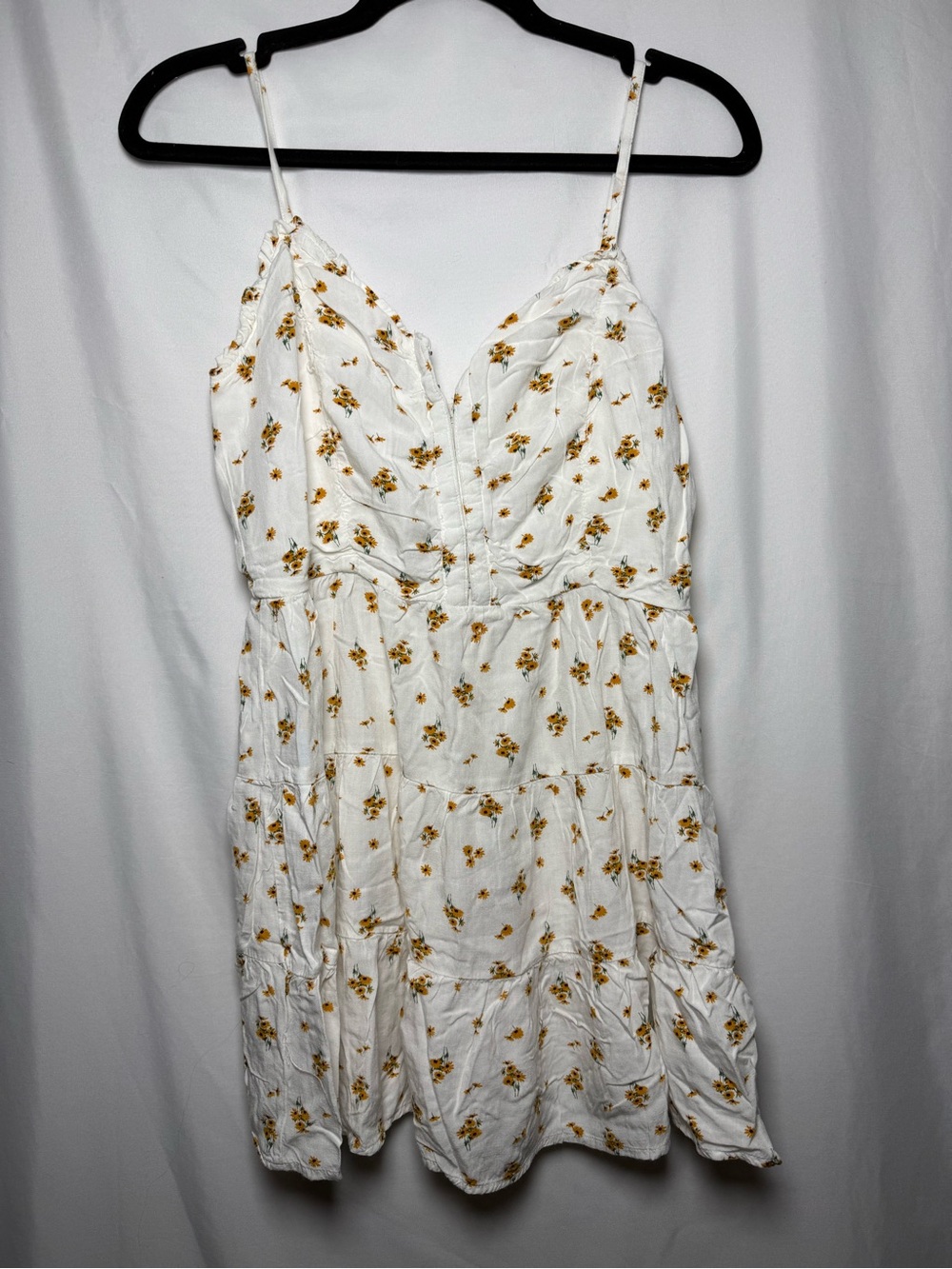Aeropostale White Floral Spaghetti-Strap Sundress